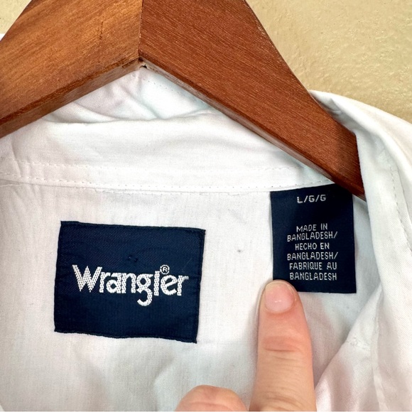 Wrangler Cotton Pearl Snap Button Up Western Shirt White Size Large - Picture 3 of 6